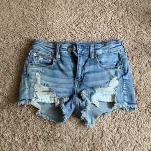 American Eagle Next Level Stretch Jean Shorts with Lace Detail